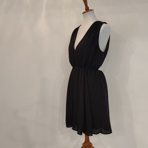 Express black chiffon texture shift dress